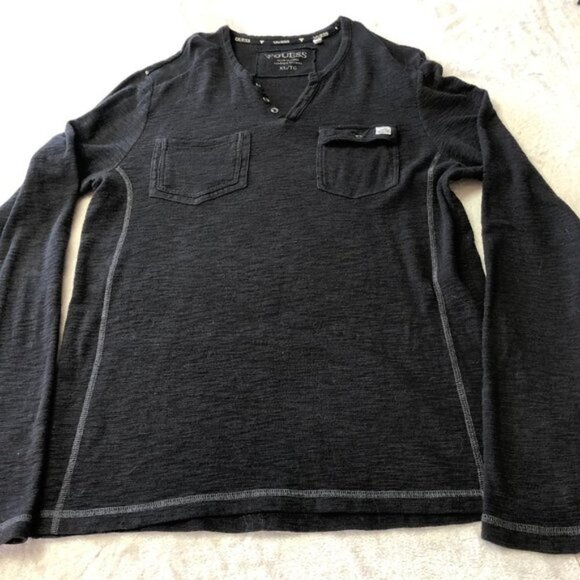 Guess Dark Grey Casual Long Sleeve Top Size XL - Picture 3 of 11